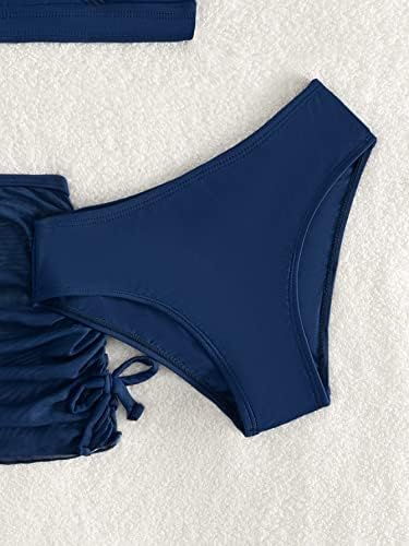 SHENHE Kızın 3 Parça Sevimli Yüksek Belli fırfır etekli Mayo bikini setleri plaj eteği