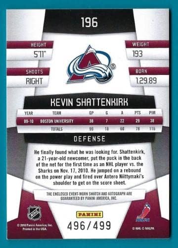 Kevin Shattenkirk-2010-11 Sertifikalı Birinci Sınıf Forması Otomatik - ' d 496/499 - 196-İmzalı NHL Formaları