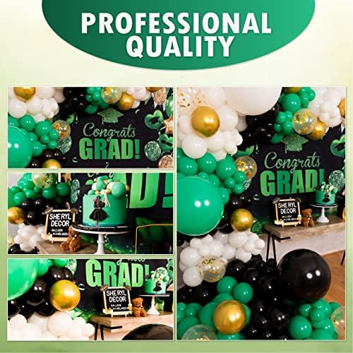 100 adet KOLAY DIY – yeşil siyah beyaz balonlar Garland kiti ve kemer – Küçük ve büyük altın, beyaz, yeşil ve siyah