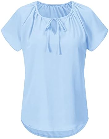 Kısa Kollu V Boyun Fırfır Ripped Sıkıntılı Düz Casual Bluz T Shirt Bayanlar Yaz Sonbahar Bluz W0 W0
