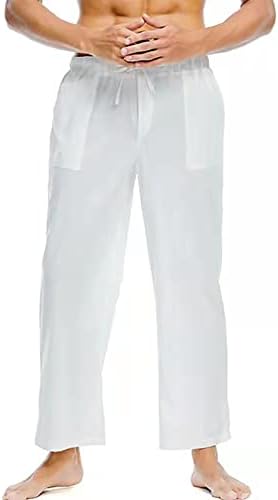 Yüksek Belli Pantolon Erkek bisiklet pantolonları Boho Yoga Pantolon Moda Erkekler Rahat İş Pamuk Karışımı Elastik