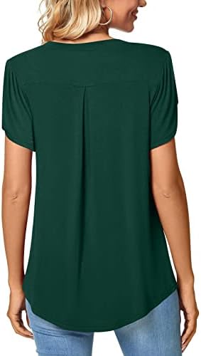 Bayan Petal Kollu Üstleri 2023 Yaz Moda Kısa Kollu V Boyun T Shirt Casual Şık Sevimli Tees Moda Tunik Bluzlar Tshirt
