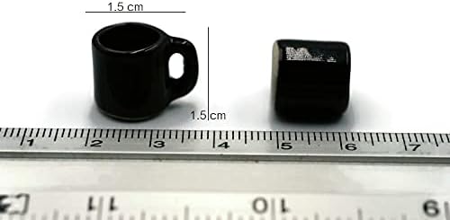 10 Siyah Kahve Kupa Çay Bardağı Dollhouse Minyatürleri Gıda Mutfak