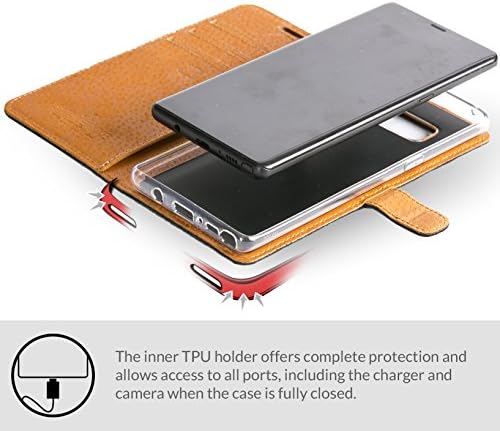 Yılan Kovanı Samsung Galaxy Note 8 Kılıfı, Görüntüleme Standı ve Kart Yuvalarına Sahip Lüks Hakiki Deri Cüzdan, Samsung