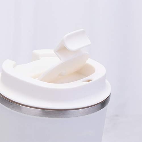 Cabilock Su Bardağı 1 ADET 380ML Paslanmaz Çelik Su Bardağı Pratik kahve fincanı termos için çarpma sensörü Ev (Beyaz)