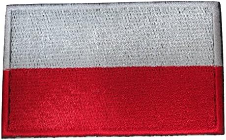 TrendyLuz Polonya Polonya Ulusal Ülke Bayrağı İşlemeli Kanca ve Halka Yama