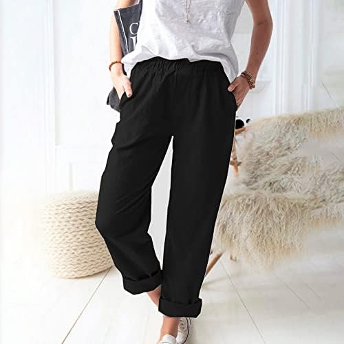 MIASHUI Pantolon Kadınlar için Rahat Artı Boyutu Elastik Bel Pantolon Kadınlar için Düz Renk Gevşek Bayan Rahat Romper