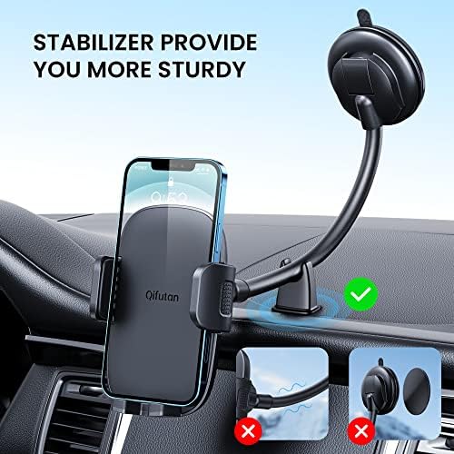 Qifutan Cep Telefonu Tutucu Araç Telefonu Dağı için Uzun Kol Dashboard Cam Araç Telefonu Tutucu Güçlü Emiş Anti-Shake