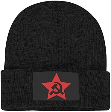 MOCSONE Komünist SSCB Çekiç Orak ve Yıldız Örgü Bere Kış Şapka Erkekler ve Kadınlar için Örme Kaflı Kafatası Kap