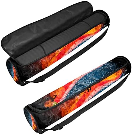 RATGDN Yoga Mat Çantası, Yanan acı kırmızı biber egzersiz yoga matı Taşıyıcı Tam Zip Yoga Mat Taşıma Çantası Ayarlanabilir