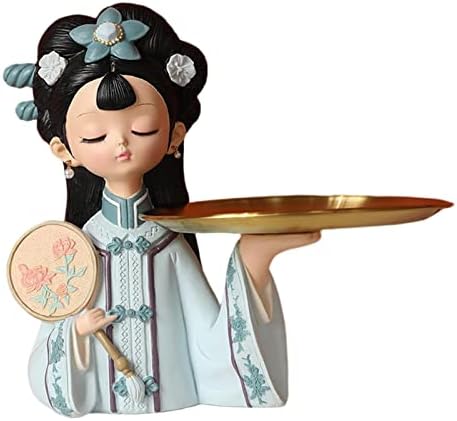 HEİMP Çin Yaratıcı Kız Heykelcik Koleksiyon Heykel Reçine Takı Depolama Süs Dekor Biblo Depolama Masa Dekorasyon,