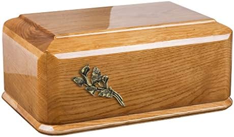 Gregspol Ltd masif meşe Kremasyon Urn Yetişkin için Benzersiz Anıt cenaze vazosu İnsan Külleri için (Doğal Ahşap,
