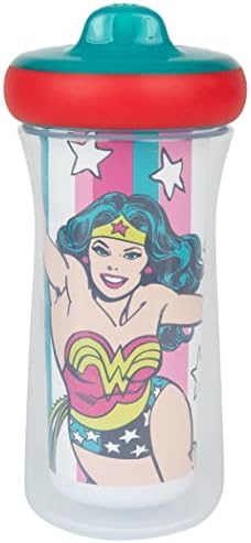 DC Süper Kahraman Kız Çizgi Roman Wonder Woman Retro 9 oz Yalıtımlı damlatmaz bardak, Çok Renkli