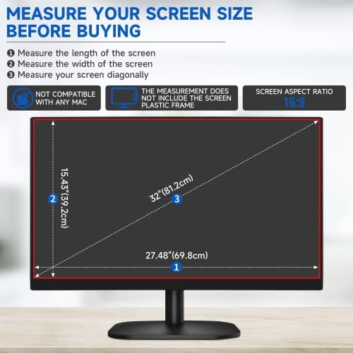 F FORİTO 32 inç Anti mavi ışık TV ekran koruyucu, parlama önleyici mavi ışık engelleme ekran filtresi ile uyumlu 32”TV
