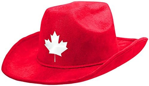 Kanada Günü Kovboy Şapkası Kafa Aksesuarı-5 x 13, Kırmızı - 1 Adet.