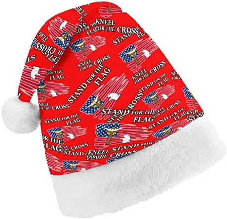 Nudquıo Standı Bayrak Diz Çökmek Çapraz noel şapkaları Noel Baba şapkası Noel Tatili için Aile Baskılı