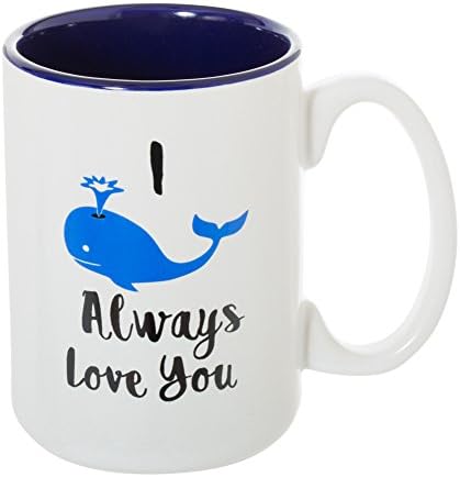 Ben balina her zaman seni Seviyorum-Büyük 15 oz çift taraflı komik kahve çay bardağı