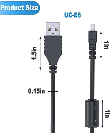 UC-E6 USB kablosu, Ancable 3-Feet USB Mini-B Evrensel dijital kamera Veri Aktarım Kablosu şarj aleti kablosu Nikon