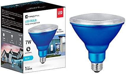 Xtricity LED PAR38 Mavi Sel Ampulleri, 7W, (40W Eşdeğeri), Su geçirmez, İç / Dış Mekan, E26 Orta Taban, Mavi sel ışıkları
