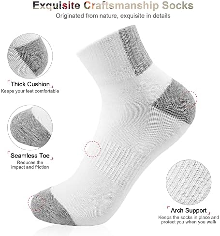 Nonwe Unisex Atletik Çorap Düşük Kesim Yastık Rahat Ayak Bileği Çorap Erkekler ve Kadınlar için 6 Pairs