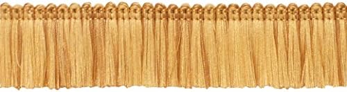 1 3/4 Uzun (4 cm) Temel Katı Koleksiyonu Parlak Fırça Saçak Trim (0175SB), açık Altın B7 (Açık Sarı Altın) 5 Metre