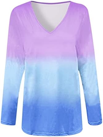 Sonbahar Yaz Bluz Tshirt Kızlar için Uzun Kollu Giyim V Boyun Pamuk Grafik Rahat Gevşek Fit Batik Temel Bluz Eİ