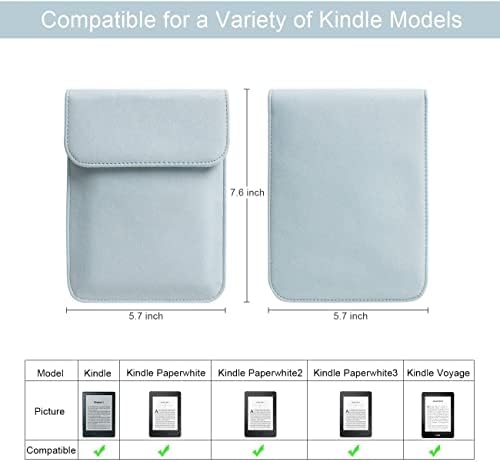 6 inç Kindle Paperwhite için, kapak Kılıfı Kol Çantası (10th Gen, 2018 Sürümü, Model PQ94WIF) - Gümüş Gri El Kayışı