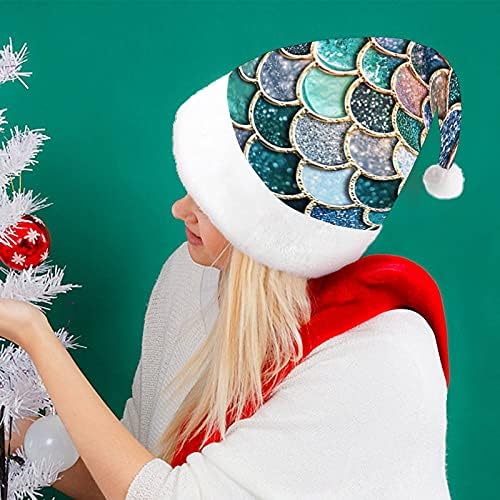 Sparkle Glitter Mermaid Ölçekler Desen Noel Şapka İçin Yeni Yıl Tatil Parti Cosplay