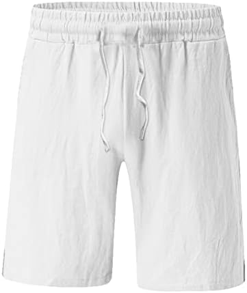 Keten Erkek İlkbahar Yaz Rahat Seti Hawaii Plaj Pamuk Keten Yarım Kollu Seti Kapşonlu Çift Cep Üst pantolon seti Beyaz