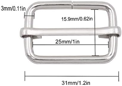 KİNJOEK 200 Adet 1 İnç 25mm Tri-Glide Slayt Tokaları, Ayarlanabilir Metal Dokuma Kayış Toka Bağlantı Elemanları Sırt