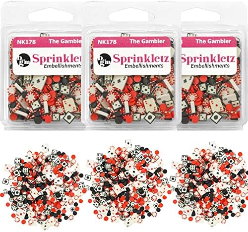 Düğmeler Bolca Sprinkletz DIY Zanaat Süsleme Polimer Kil Parçaları 36 Gram - 3 Paket Kumarbaz