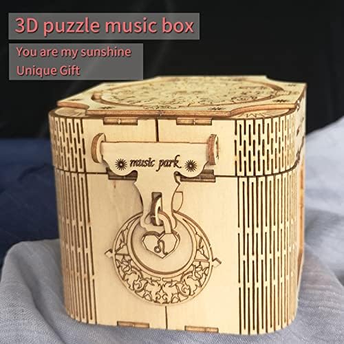 Müzik Parkı 3D ahşap yapbozlar Yetişkinler için 12 Takımyıldızı Takı DIY Müzik Kutusu 《Sen Benim Güneşimsin》El Sanatları