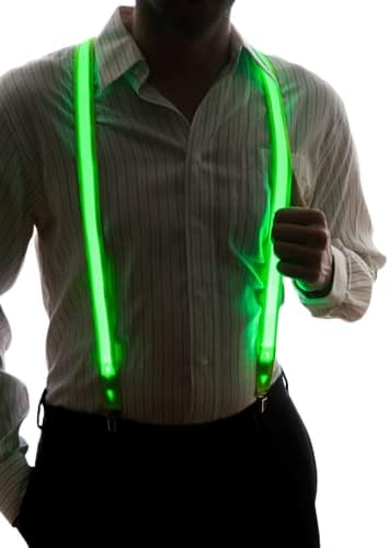blinkee Yeşim Yeşili LED Işıklı Ayarlanabilir Jartiyer-Gerilebilir Sırt Kumaşı ve 3 ışık modu ile 35 -44 Uzunluk-Değiştirilebilir