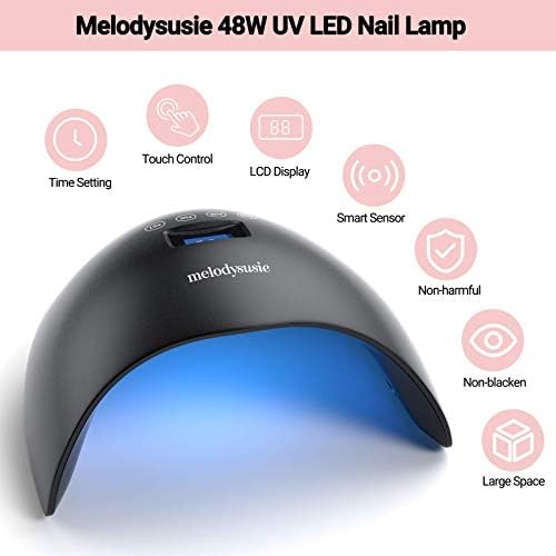 MelodySusie UV LED tırnak lambası 48W Tırnak Kurutucu Jel Oje Tırnak Toz Toplayıcı, güçlü Tırnak Vakum Fan Havalandırma