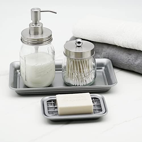 Mutfak ve Banyo Sabunluk Tepsisi-Sabun, Sünger, Yıkayıcı Depolamak için Mutfak Lavabo Tezgahı için Drenaj Izgaralı