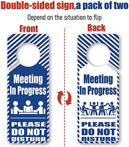 Toplantı Devam Ediyor Kapı Tokmağı Askısı Kapı İşareti Şerit Tasarımı 3.35x 8.86 -Ev Ofis Sınıfı iş için Çift Taraflı