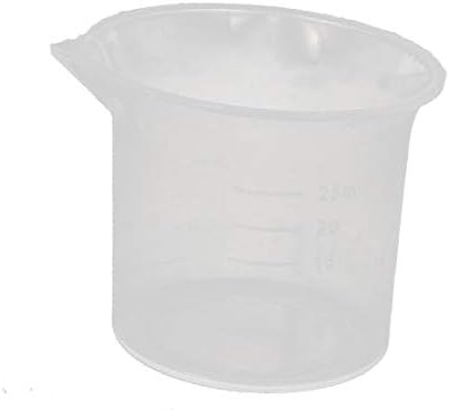 X-DREE 4 Adet 25mL Okul Laboratuvarı Şeffaf Plastik Sıvı Kabı Ölçüm Kabı (Becher della tazza di misurazione del contenitore