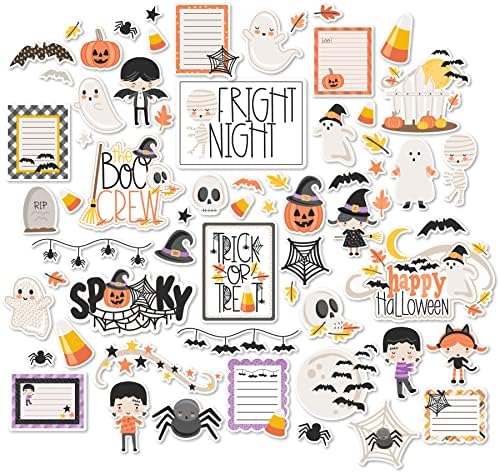 Kağıt Kalıp Kesim-Korku Gecesi-Cadılar Bayramı için Boo Crew Trick or Treat Spooky 31 Ekim - 60'tan fazla Kart Stoğu