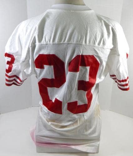 1995 San Francisco 49ers Marquez Pope 23 Oyunu Yayınlanan Beyaz Forma 44 DP26897 - İmzasız NFL Oyunu Kullanılmış