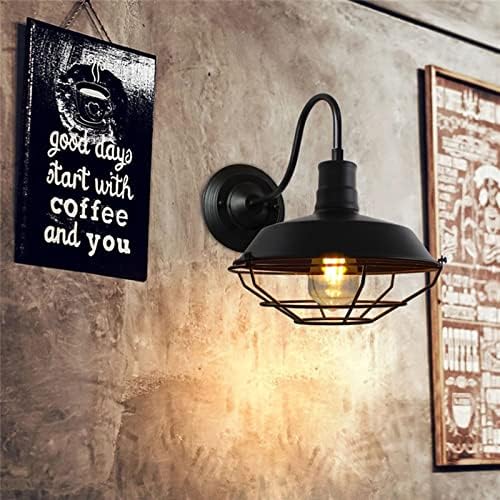 BHVXW çatı aplik Gooseneck duvar ışıkları LED Vintage endüstriyel demir Kafes çiftlik Evi duvar lambası ev Bar dekor