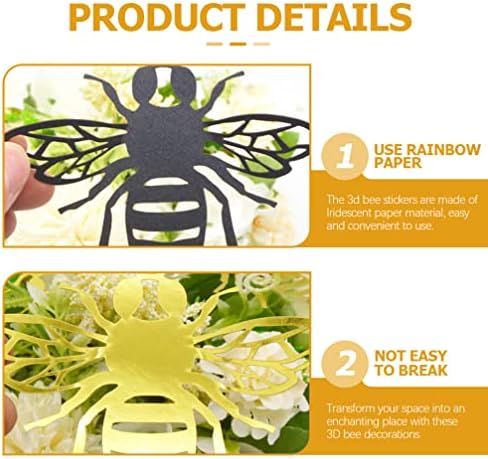Toddmomy 48 adet 3D Arı Duvar Dekor Bumblebee Parti Süslemeleri Kek Süslemeleri Çıkarılabilir Çıkartmalar Duvar Dekor