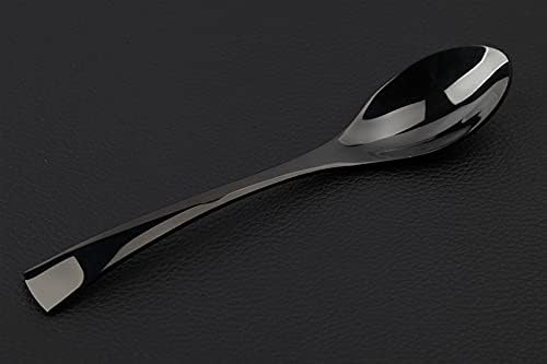 4 parçalı siyah gül çatal bıçak kaşık seti 18/10 paslanmaz çelik çatal bıçak kaşık seti servis (Renk: Altın)