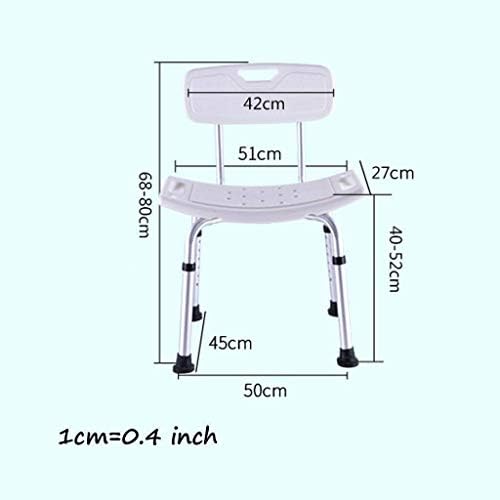 KNOXC Banyo Tabureleri, banyo taburesi Banyo sandalyesi Taşınabilir banyo oturağı Arkalıklı Ayarlanabilir Yükseklik