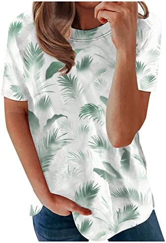 Kadınlar için sevimli Şık Üstleri Bayanlar kısa kollu tişört Tüy Baskı Üst Moda Rahat Ekip Boyun Üst Yaka