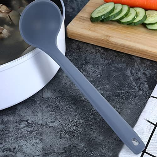 UPKOCH Silikon Pota Kaşık Yapışmaz: Mutfak çorba kepçeleri Uzun Saplı Lapası Kaşık Karıştırma Kaşığı Servis Kaşığı