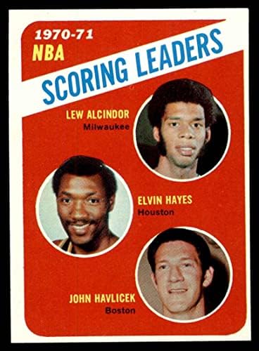 1971 Topps 138 NBA Skor Liderleri Lew Alcindor/Elvin Hayes/John Havlicek Milwaukee/Houston/Boston Bucks/Rockets