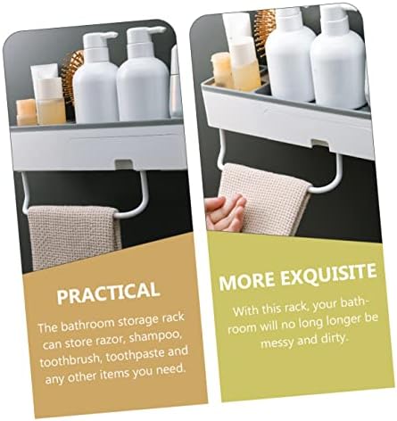 Angoily Depolama Plastik Caddy Gri Tuvalet Eşyalar Duvar Asılı Mutfak Yumruk Fonksiyonel Ücretsiz Banyo Duş Rafları