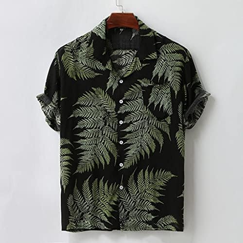 Nyybw Kısa Kollu Baskı Gömlek Mens için Düzenli fit Hawaii Gömlek Düğme Aşağı Tropikal Tatil Plaj Gömlek Cep