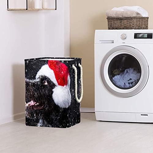 Inhomer Çamaşır Sepeti Kış Kar Köpek Noel Şapka ile Katlanabilir çamaşır sepetleri Firma Çamaşır Kutusu giysi saklama