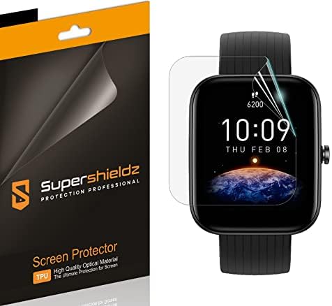 (3 Paket) Supershieldz için Tasarlanmış Amazfit Bip 3 / Bip 3 Pro Ekran Koruyucu, Yüksek Çözünürlüklü Şeffaf Kalkan